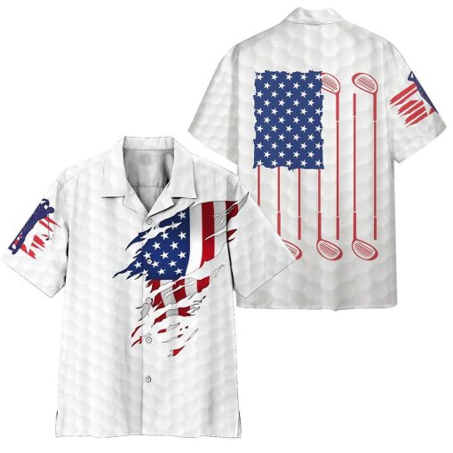 Gearhumans 3D American Golf Hawaii Shirt ZK0505212 Hawai Shirt