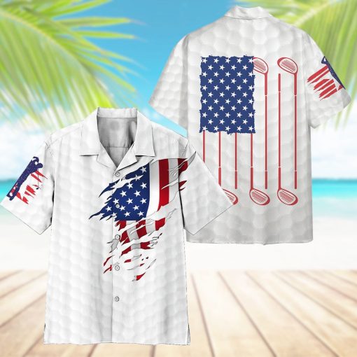 Gearhumans 3D American Golf Hawaii Shirt ZK0505212 Hawai Shirt