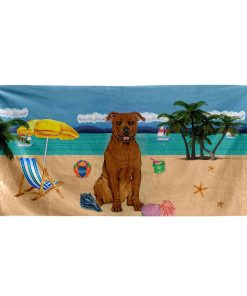 Gearhumans 3D American Pit Bull Terrier Dog Custom Beach Towel GW1105214 Towel Towel 60''x30'' 