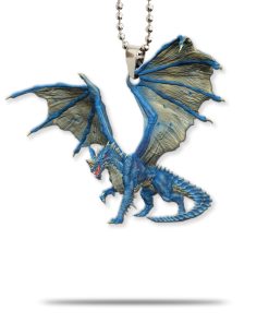 Gearhumans 3D Ancient Blue Dragon Custom Car Hanging GW2206215 Car Hanging Car Hanging/1 Pack 