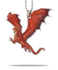 Gearhumans 3D Ancient Red Dragon Custom Car Hanging GW2206214 Car Hanging Car Hanging/1 Pack 
