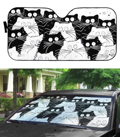 gearhumans 3D Angry cat Custom Car Auto Sunshade GD120511 Auto Sunshade