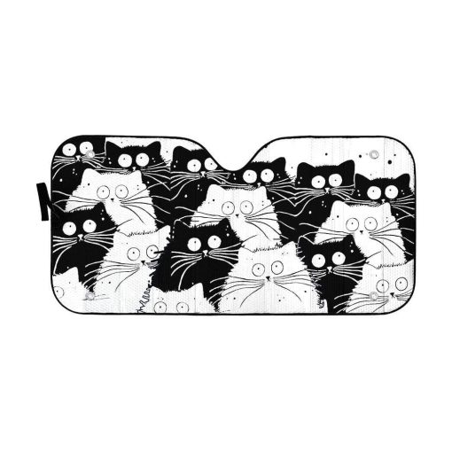 gearhumans 3D Angry cat Custom Car Auto Sunshade GD120511 Auto Sunshade 57''x27.5''