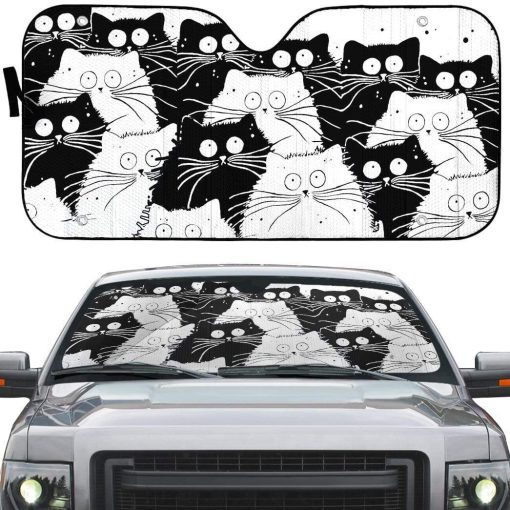 gearhumans 3D Angry cat Custom Car Auto Sunshade GD120511 Auto Sunshade