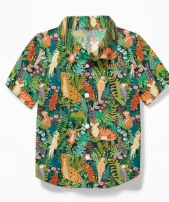 Gearhumans 3D Animals Tropical Hawaii Custom Kid Short Sleeve Shirt GW24062110 Hawai Shirt Kid Hawai Shirt Kid XS 