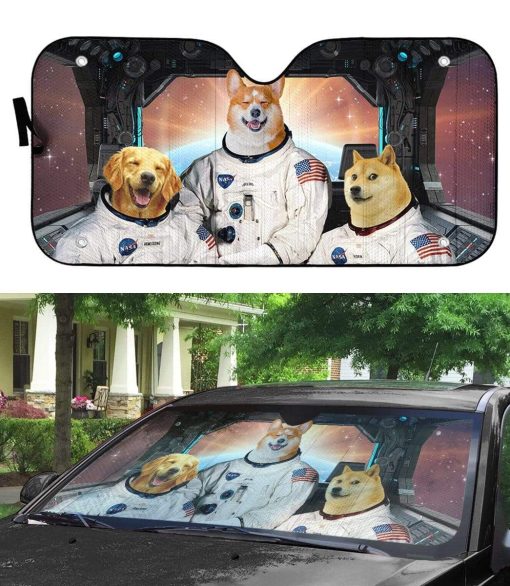 gearhumans 3D Astrodogs Custom Car Auto Sunshade GW13056 Auto Sunshade