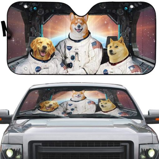 gearhumans 3D Astrodogs Custom Car Auto Sunshade GW13056 Auto Sunshade