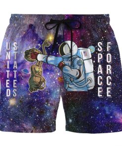 Gearhumans 3D Astronaut Punching Alien Custom Beach Shorts Swim Trunks GL24064 Men Shorts Men Shorts S