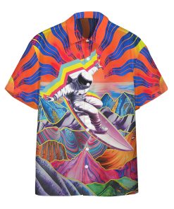 Gearhumans 3D Astronaut Surfing In Hippie Trippy Mountain Custom Short Sleeve Shirt GS2506215 Hawai Shirt Hawai Shirt S