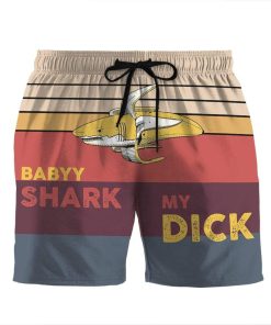 Gearhumans 3D Baby Shark My Dick Custom Beach Shorts Swim Trunks GN28074 Men Shorts Men Shorts S