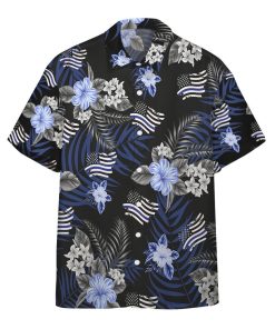Gearhumans 3D Back The Blue Hawaiian Custom Short Sleeve Shirt GW2405219 Hawai Shirt Short Sleeve Shirt S 