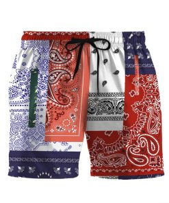 Gearhumans 3D Bandana Pattern Custom Beach Shorts Swim Trunk GW02062123 Men Shorts Men Shorts S 