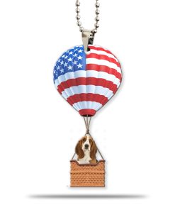 Gearhumans 3D Basset Hound Dog In Hot Air Balloon Custom Car Hanging GW2705216 Car Hanging Car Hanging/1 Pack 