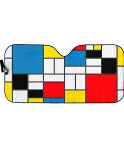gearhumans 3D Bauhaus Style Composition II in Red Yellow Blue Custom Car Auto Sunshade GV180828 Auto Sunshade 57''x27.5'' 