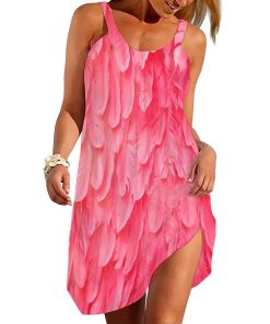 Gearhumans 3D Be A Flamingo In A Flock Of Pigeons Custom Sleeveless Beach Dress GO14062114 Beach Dress Beach Dress S 