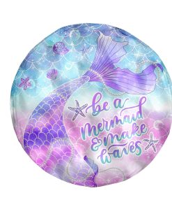 Gearhumans 3D Be A Mermaid And Make Waves Custom Round Beach Towel GW24062112 Round Beach Towel Round Beach Towel FS 