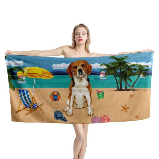 Gearhumans 3D Beagle Dog Custom Beach Towel GW1105218 Towel