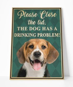 Gearhumans 3D Beagle Dog Please Close The Lid Custom Canvas GW050510 Canvas 1 Piece Non Frame M