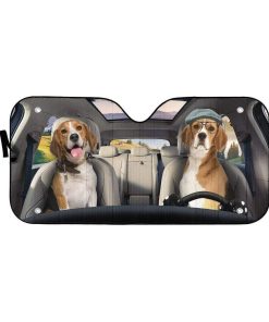 gearhumans 3D Beagle Dogs Custom Car Auto Sunshade GW19064 Auto Sunshade 57''x27.5'' 