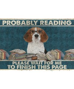 Gearhumans 3D Beagle Probably Reading Please Wait Custom Doormat GW2805218 Doormat Doormat S(15,8inchx23,6inch) 