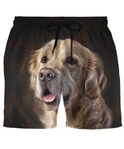 Gearhumans 3D Beautiful Golden Retriever Custom Beach Shorts Swim Trunks GV12062 Men Shorts Men Shorts S 