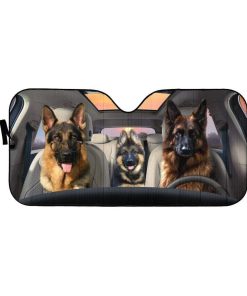 gearhumans 3D Becgie Family Custom Car Auto Sunshade GL19056 Auto Sunshade 57''x27.5'' 