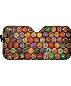 Gearhumans 3D Beer Bottle Caps Custom Car Auto Sunshade GO23042114 Auto Sunshade 57''x27.5'' 