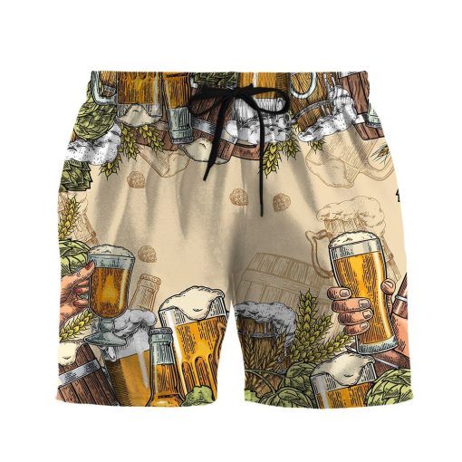 Gearhumans 3D Beer Custom Men Short GS06072118 Hawai Shirt Hawai Shirt S