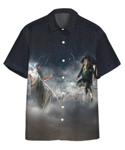 Gearhumans 3D Ben Franklin vs. Zeus Custom Short Sleeve Shirt GW3006215 Hawai Shirt Hawai Shirt S 