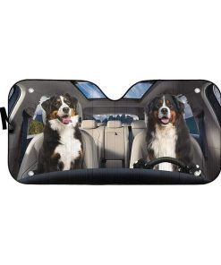 gearhumans 3D Bernese Mountain Dog Custom Sunshade GS19062 Auto Sunshade 57''x27.5'' 