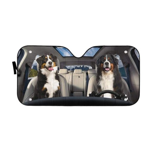 gearhumans 3D Bernese Mountain Dog Custom Sunshade GS19062 Auto Sunshade 57''x27.5''