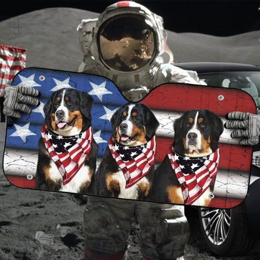 Gearhumans 3D Bernese USA Flag Custom Sunshade GW31052113 Auto Sunshade