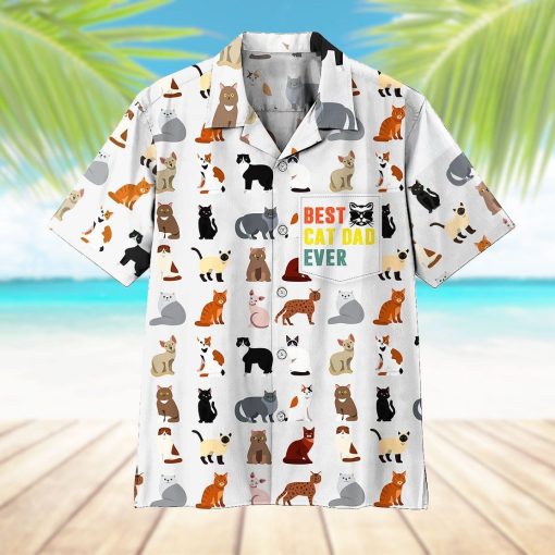 Gearhumans 3D Best Cat Dad Ever Hawaii Shirt ZK0705212 Hawai Shirt