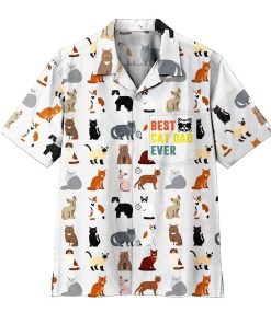 Gearhumans 3D Best Cat Dad Ever Hawaii Shirt ZK0705212 Hawai Shirt Short Sleeve Shirt S 