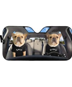 gearhumans 3D Best Friend Bulldogs Custom Car Auto Sunshade GV170612 Auto Sunshade 57''x27.5'' 