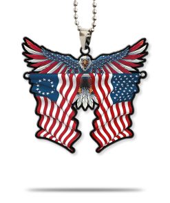 Gearhumans 3D Betsy Ross Flag and United States Flag Custom Car Hanging GW0306214 Car Hanging Car Hanging/1 Pack 