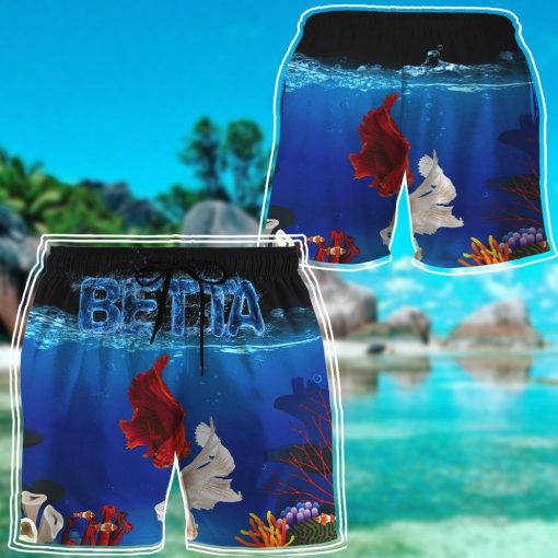 Gearhumans 3D Betta Fish Beach Short ZZ2005212 Men Shorts