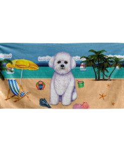 Gearhumans 3D Bichon Frise Dog Custom Beach Towel GW1105219 Towel Towel 60''x30'' 