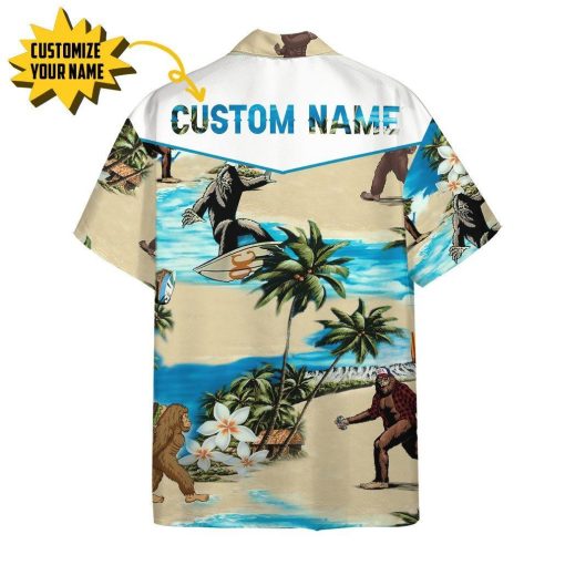 Gearhumans 3D Bigfoot Vacation Custom Name Hawaii Shirt ZB16034 Hawai Shirt