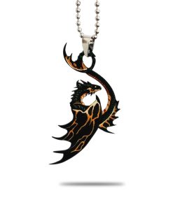 Gearhumans 3D Black And Yellow Dragon Car Hanging GJ24052103 Car Hanging Car Hanging/1 Pack 