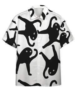 Gearhumans 3D Black Catto Meme Custom Short Sleeve Shirt GO04052130 3D Apparel Hoodie S 