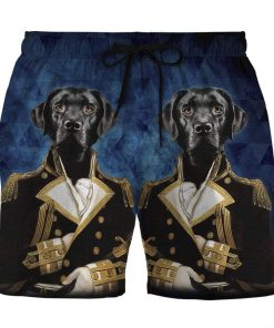 Gearhumans 3D Black Labrador Retriever Dog Portrait Military Uniform Custom Summer Beach Shorts Swim Trunks GV01071 Men Shorts Men Shorts S 