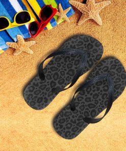 Gearhumans 3D Black Leopard Flip Flop ZK26052111 Flipflop Women 35EU 