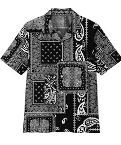 Gearhumans 3D Black Multiple Paisley Bandanas Hawaii Shirt ZK0705218 Hawai Shirt Short Sleeve Shirt S 