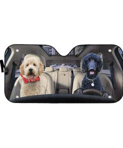gearhumans 3D Black Poodle And Goldendoodle Custom Car Auto Sunshade GW19068 Auto Sunshade 57''x27.5'' 
