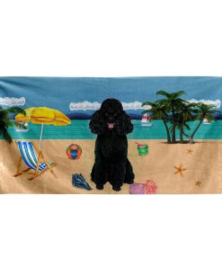 Gearhumans 3D Black Poodle Dog Custom Beach Towel GW12052115 Towel Towel 60''x30'' 
