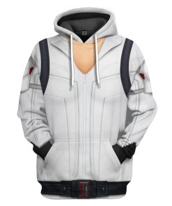 Gearhumans 3D Black Widow White Suit Custom Tshirt Hoodie Apparel GW01072110 3D Apparel Hoodie S 