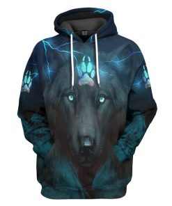Gearhumans 3D Black Wolf Custom Tshirt Hoodie Apparel GO06052122 3D Apparel Hoodie S 