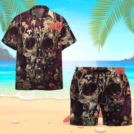 Gearhumans 3D Bloom Skull Custom Hawaii Shirt GS14052133 Hawai Shirt