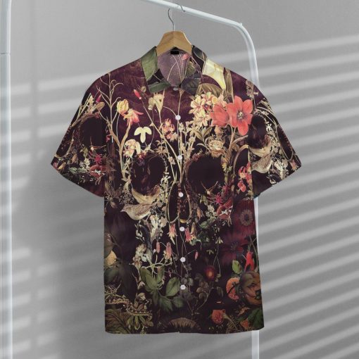 Gearhumans 3D Bloom Skull Custom Hawaii Shirt GS14052133 Hawai Shirt